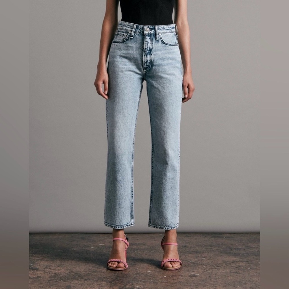 Rag & Bone Women’s Alex High-Rise Straight Leg Jeans Size 26 Blue Light Wash NEW